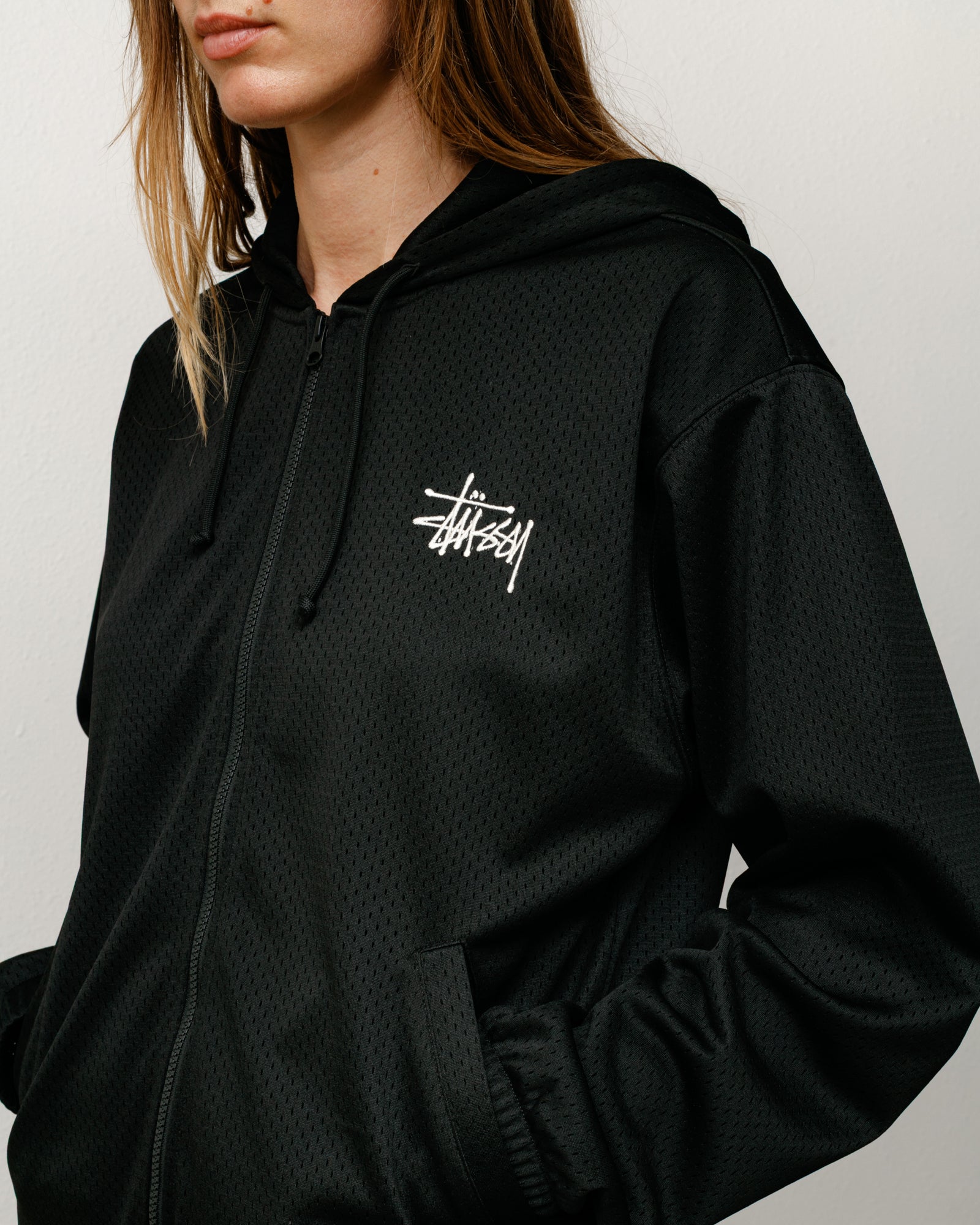 ATHLETIC MESH ZIP HOODIE