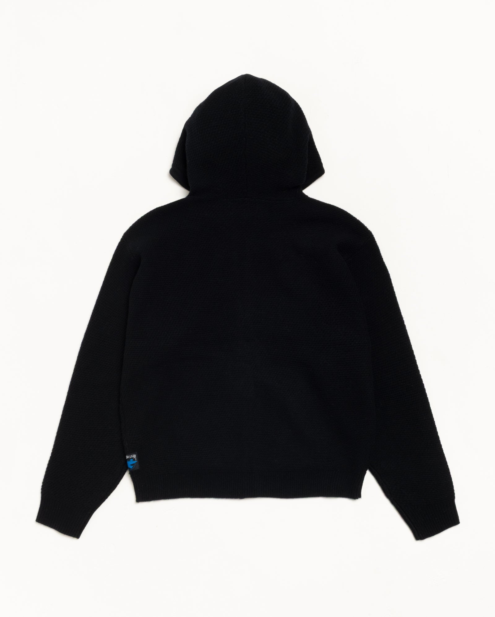 TEXTURED ZIP HOODED SWEATER
