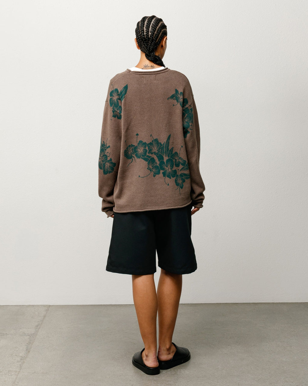 FLORAL ROLL NECK SWEATER