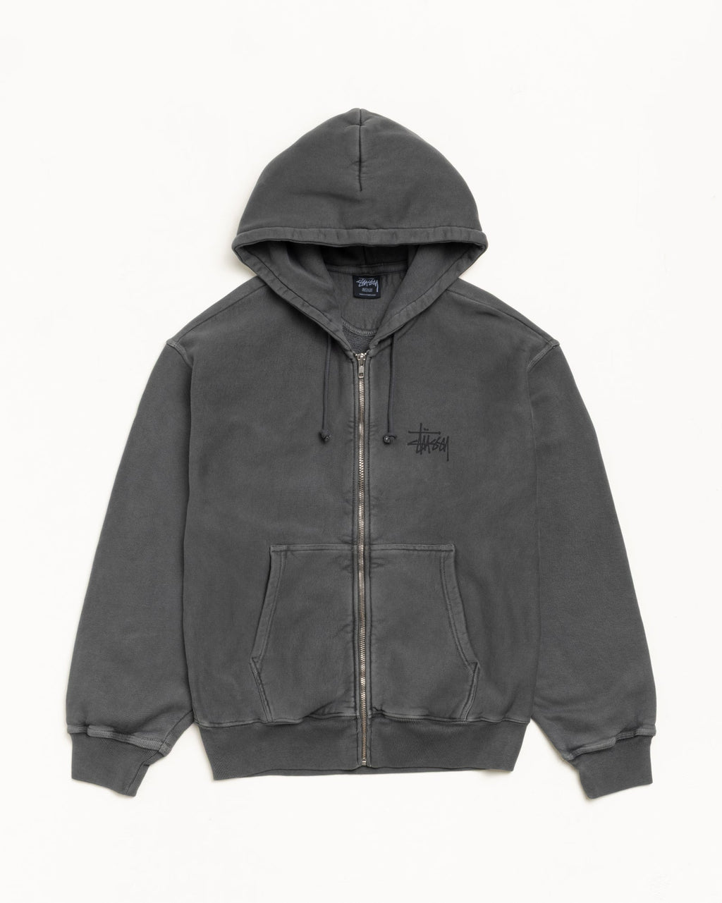 BASIC STÜSSY ZIP HOODIE PIGMENT DYED